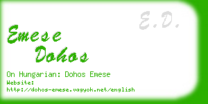 emese dohos business card